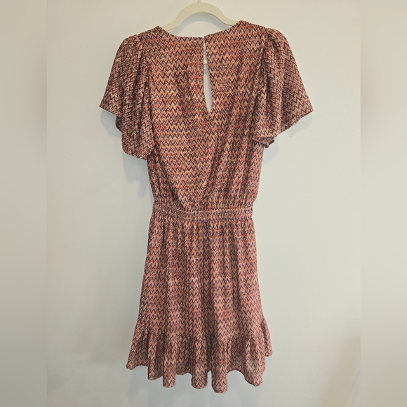 Ramy Brook Chevron Mini Dress in Orange and Black Size Small Nwt - Picture 5 of 8